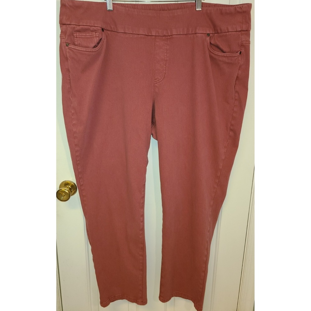 Coldwater Creek Lt Red Denim Pull On Jeans‎ Women's Plus Size 24W w/ Spandex